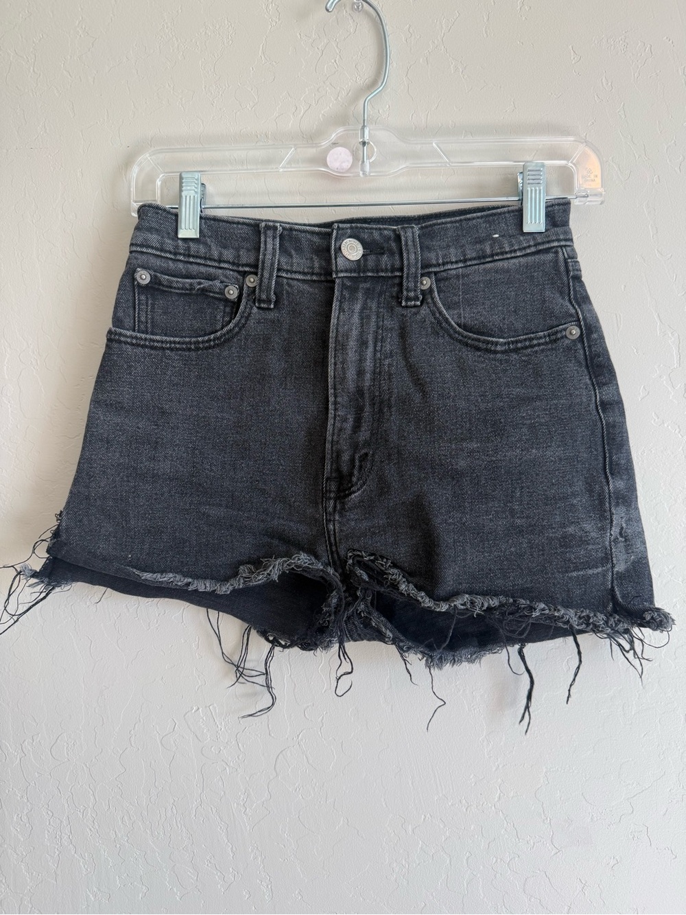 Abercrombie & Fitch Black Distressed Denim Cutoff Shorts #P243